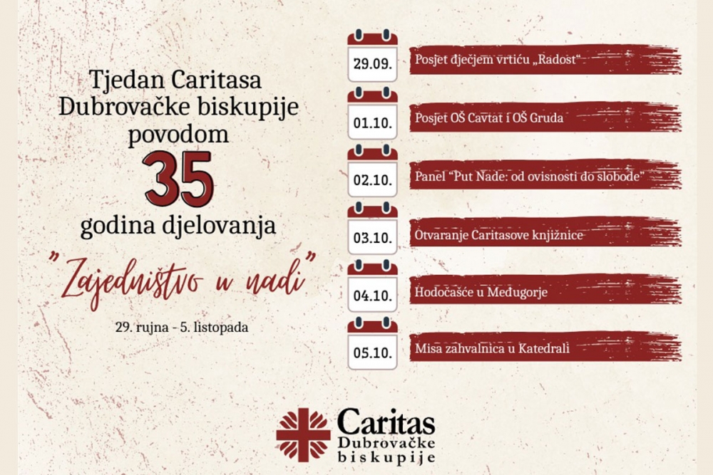 &bdquo;Zajedni&scaron;tvo u nadi&ldquo; - Tjedan Caritasa Dubrovačke biskupije