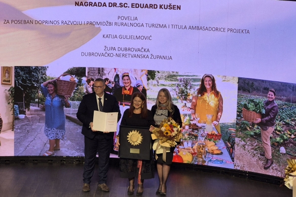 Katiji Guljelmović nagrada dr. Eduard Ku&scaron;en za poseban doprinos razvoju i promidžbi ruralnoga turizma