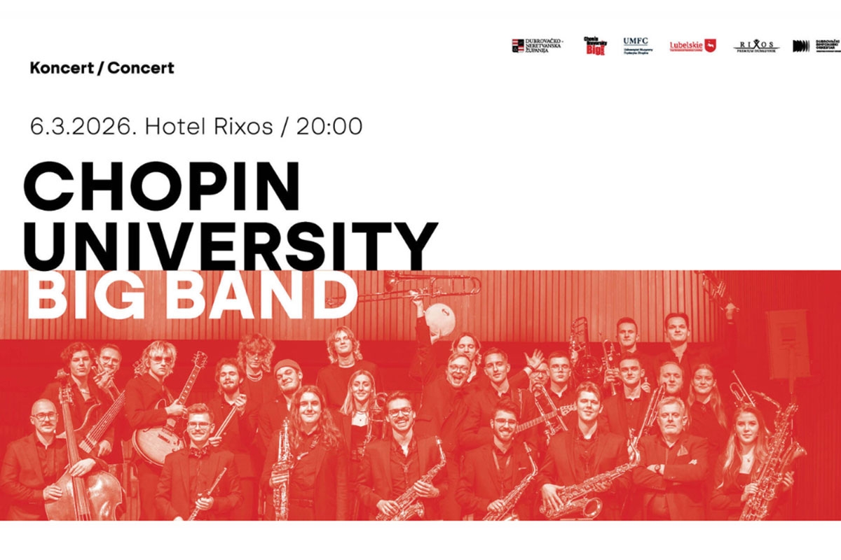 Županija u suradnji s DSO organizira koncert Big Band orkestra Glazbenog sveučili&scaron;ta &bdquo;Fryderyk Chopin&ldquo; iz Var&scaron;ave