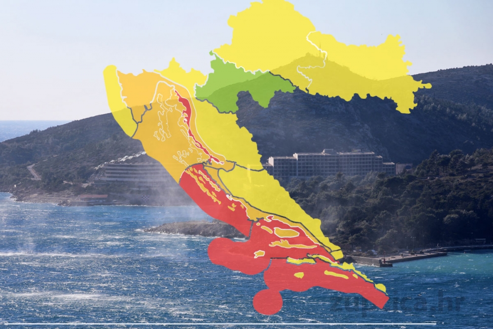 U noći i sutra ujutro jako i olujno jugo, a kasno poslijepodne i navečer olujna bura i tramontana