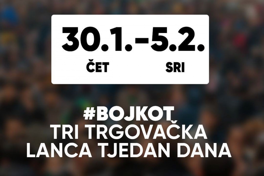 Na poziv platforme Halo inspektore; Počeo tjedni bojkot tri trgovačka lanaca i tri proizvoda