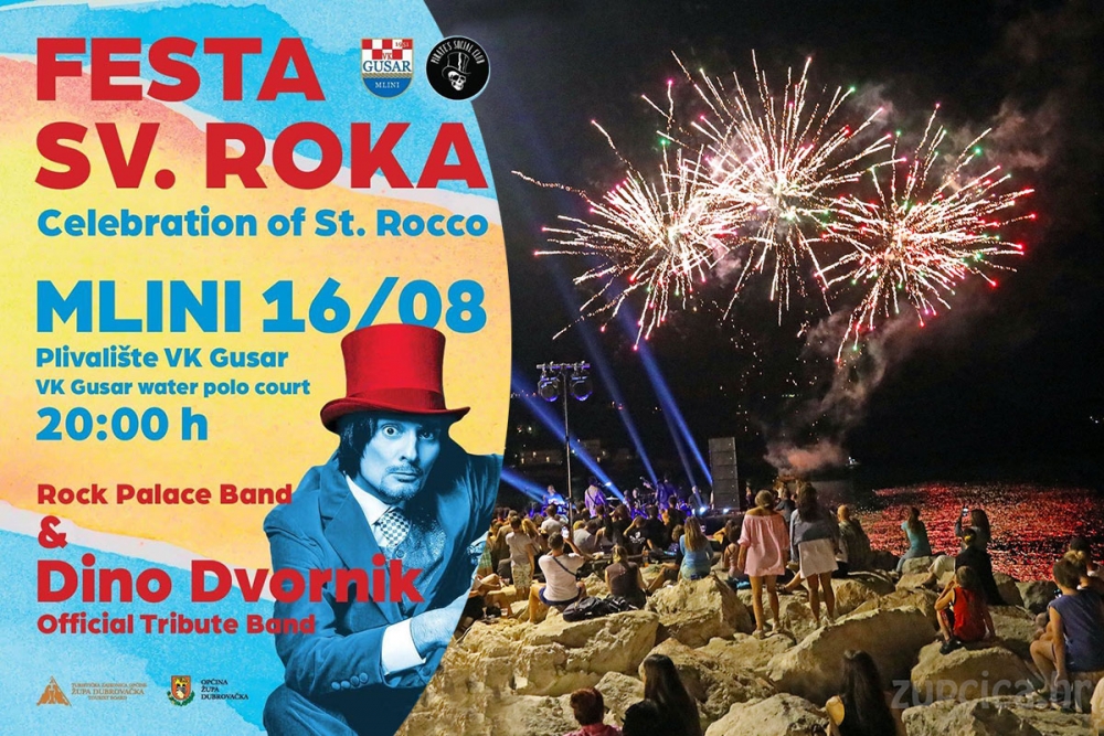 Večeras Festa Sv. Roka na plivali&scaron;tu Gusara u Mlinima uz Dino Dvornik official tribute band