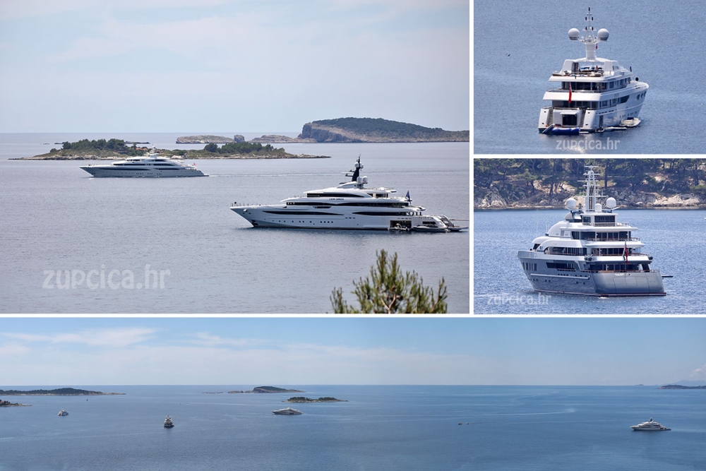U Župskom zaljevu danas čak četiri megajahte; Lady Jorgia, O'Ptasia, Clio i Petara sa sestrama Ecclestone (FOTO)