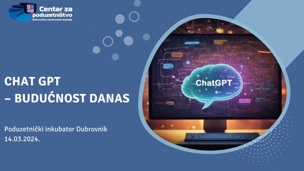Centar za poduzetni&scaron;tvo; Besplatna radionica na temu Chat GPT &ndash; budućnost danas