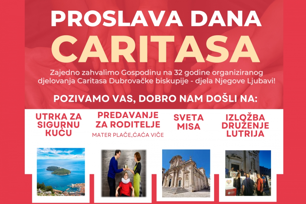 Program uz Dan Caritasa Dubrovačke biskupije; Promotivna cross utrka, predavanje za roditelje, misa zahvalnica