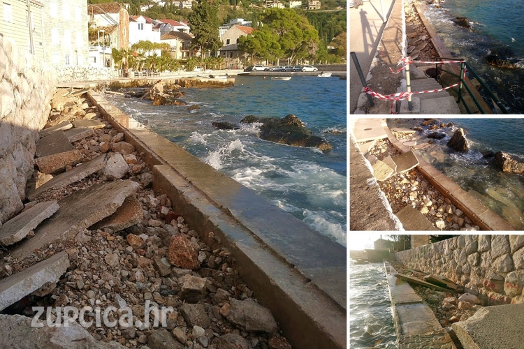 Olujno jugo uni&scaron;tilo dio rive - &scaron;etnice uz more ispred "centrale" u Mlinima (FOTO)