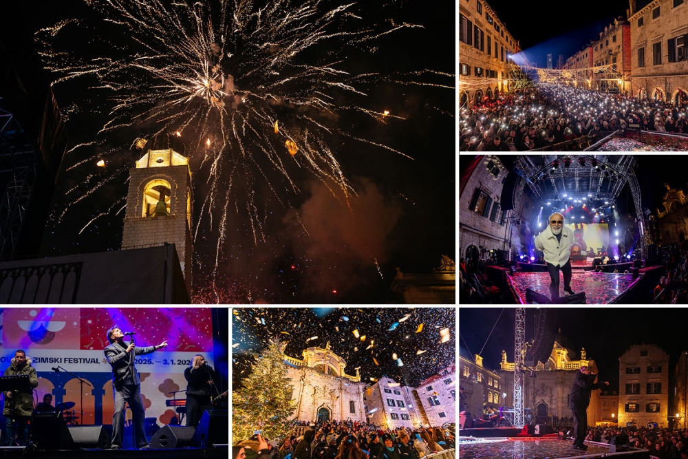 Na Stradunu 17 tisuća ljudi; Dubrovnik uz Merlina, Jozinovića i Hiljsona Mandelu spektakularno dočekao Novu godinu