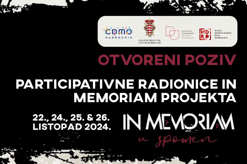 Centar za djecu, mlade i obitelj Dubrovnik; Participativne radionice "In Memoriam" idućeg tjedna!