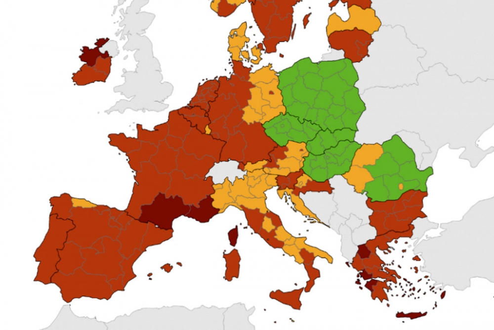 Jadranske županije i dalje u narančastoj zoni, zacrvenila se Slavonija i dio sredi&scaron;nje Hrvatske