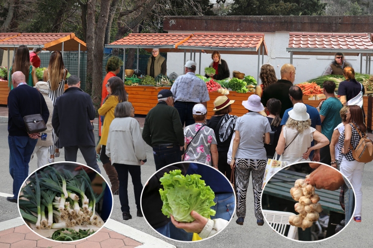 Nema čega nema; Izobilje verdure iz župskih đardina na bancima Župske place u Srebrenom