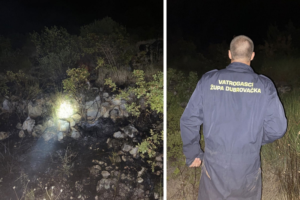Noćna intervencija župskih vatrogasaca - Udar groma izazvao požar niskog raslinja na brdu iznad Kostura