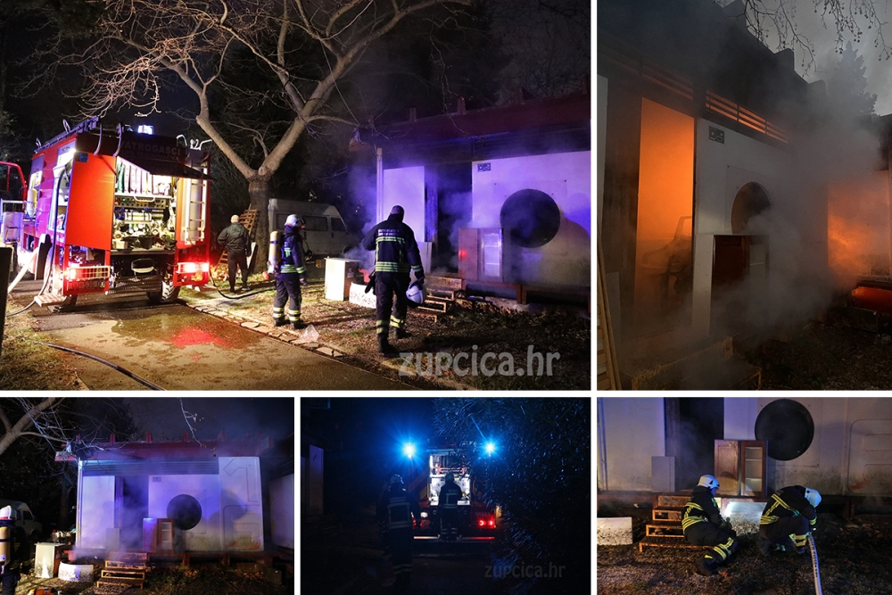 DVD Župa dubrovačka gasio požar u Auto kampu Kupari, gorjeli bungalovi (FOTO / VIDEO)
