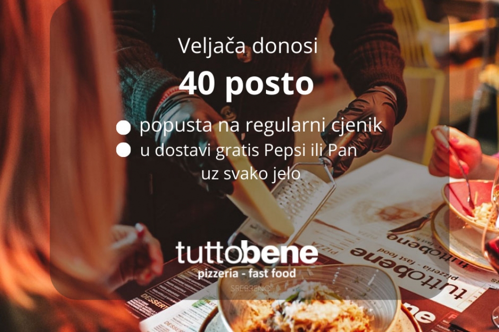 Veljača u TuttoBene Srebreno donosi 40 posto popusta uz sočne preporuke jela