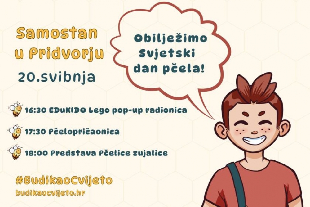 Cvijeto vas poziva u Pridvorje! Od &lsquo;legića do lutkara&rsquo;: Dječje popodne u znaku Svjetskog dana pčela