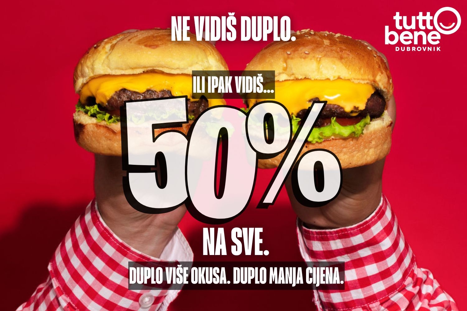 Tuttobene Srebreno ima veliku promotivnu akciju; 50% popusta na sve - hranu, piće i dostavu